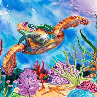 Darstellung des Puzzle Motivs Reef Rider – Aquarellkunst 500 Puzzle 3D Modell
