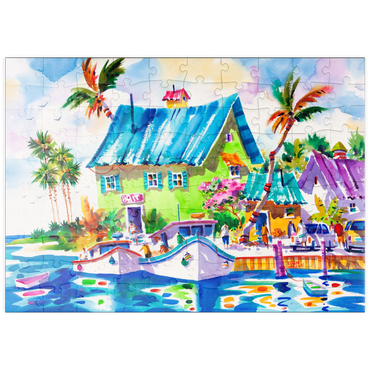 Darstellung des Puzzle Motivs puzzleplate Das Leben genießen – Aquarellkunst 100 Puzzle