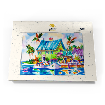 Darstellung des Puzzle Motivs Das Leben genießen – Aquarellkunst 500 Puzzle Schachtel Ansicht3