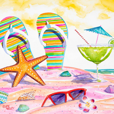 Darstellung des Puzzle Motivs 5 O'clock Somewhere – Aquarellkunst 1000 Puzzle 3D Modell