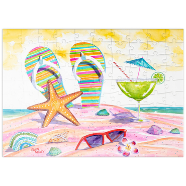 Darstellung des Puzzle Motivs puzzleplate 5 O'clock Somewhere – Aquarellkunst 100 Puzzle