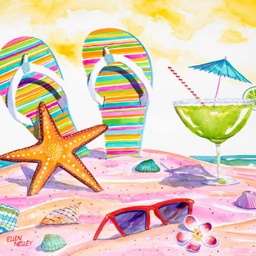 Darstellung des Puzzle Motivs 5 O'clock Somewhere – Aquarellkunst 100 Puzzle 3D Modell