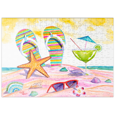 Darstellung des Puzzle Motivs puzzleplate 5 O'clock Somewhere – Aquarellkunst 200 Puzzle