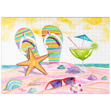 Darstellung des Puzzle Motivs puzzleplate 5 O'clock Somewhere – Aquarellkunst 500 Puzzle
