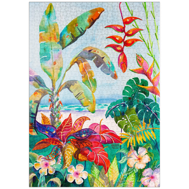 Darstellung des Puzzle Motivs puzzleplate Florida-Laub – Aquarellkunst 1000 Puzzle