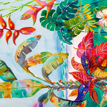 Darstellung des Puzzle Motivs Florida-Laub – Aquarellkunst 1000 Puzzle 3D Modell