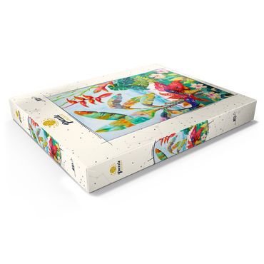 Darstellung des Puzzle Motivs Florida-Laub – Aquarellkunst 100 Puzzle Schachtel Ansicht1