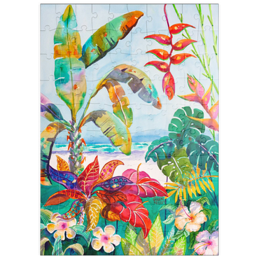Darstellung des Puzzle Motivs puzzleplate Florida-Laub – Aquarellkunst 100 Puzzle