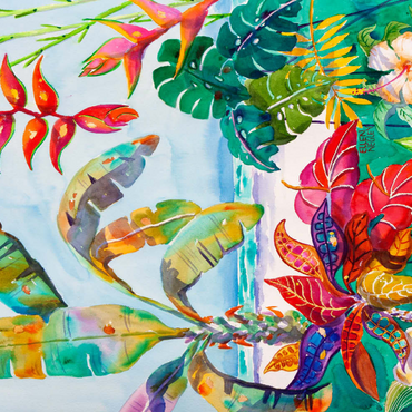 Darstellung des Puzzle Motivs Florida-Laub – Aquarellkunst 200 Puzzle 3D Modell