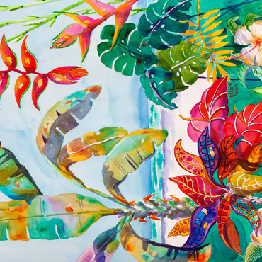 Darstellung des Puzzle Motivs Florida-Laub – Aquarellkunst 500 Puzzle 3D Modell