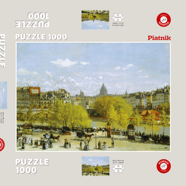 Darstellung des Puzzle Motivs Piatnik: Quai du Louvre, Paris 1000 Puzzle Schachtel 3D Modell