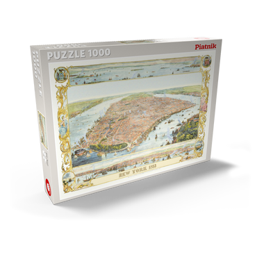 Darstellung des Puzzle Motivs Piatnik: Stadtplan New York, 1853 1000 Puzzle Schachtel Ansicht2