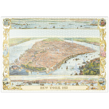 Darstellung des Puzzle Motivs puzzleplate Piatnik: Stadtplan New York, 1853 1000 Puzzle