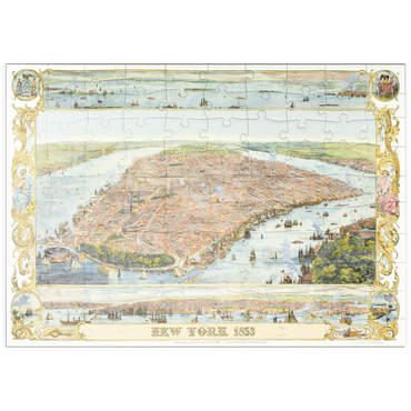 Darstellung des Puzzle Motivs puzzleplate Piatnik: Stadtplan New York, 1853 100 Puzzle