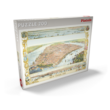 Darstellung des Puzzle Motivs Piatnik: Stadtplan New York, 1853 200 Puzzle Schachtel Ansicht2