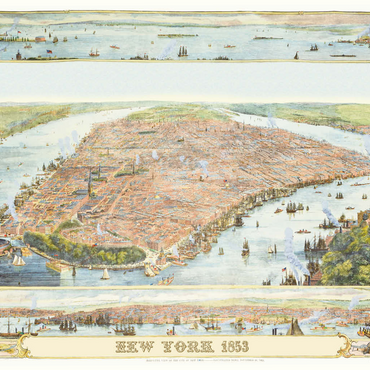 Darstellung des Puzzle Motivs Piatnik: Stadtplan New York, 1853 200 Puzzle 3D Modell
