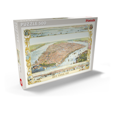 Darstellung des Puzzle Motivs Piatnik: Stadtplan New York, 1853 500 Puzzle Schachtel Ansicht2