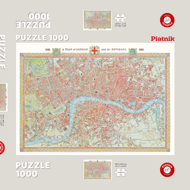 Darstellung des Puzzle Motivs Piatnik: Stadtplan London, 1831 1000 Puzzle Schachtel 3D Modell