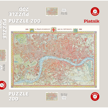 Darstellung des Puzzle Motivs Piatnik: Stadtplan London, 1831 200 Puzzle Schachtel 3D Modell