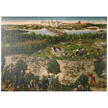 Darstellung des Puzzle Motivs puzzleplate Piatnik: Hirschjagd des Kurfürsten Johann Friedrich 1000 Puzzle