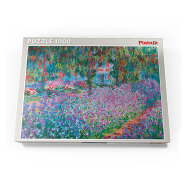 Darstellung des Puzzle Motivs Piatnik: Irisbeet in Monets Garten 1000 Puzzle Schachtel Ansicht3