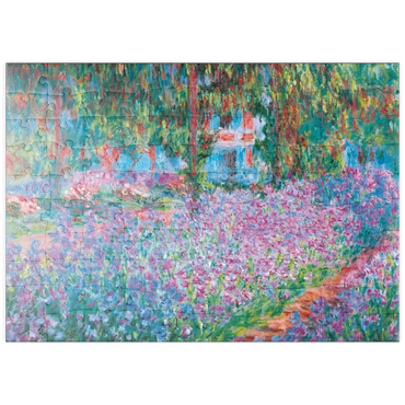 Darstellung des Puzzle Motivs puzzleplate Piatnik: Irisbeet in Monets Garten 100 Puzzle