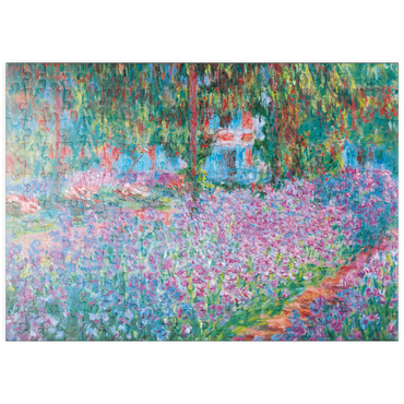 Darstellung des Puzzle Motivs puzzleplate Piatnik: Irisbeet in Monets Garten 200 Puzzle