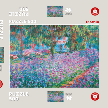 Darstellung des Puzzle Motivs Piatnik: Irisbeet in Monets Garten 500 Puzzle Schachtel 3D Modell