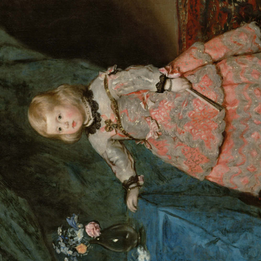 Darstellung des Puzzle Motivs Piatnik: Infantin Margarita Teresa in rosafarbenem Kleid 100 Puzzle 3D Modell