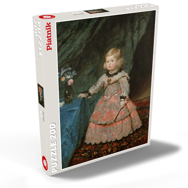 Darstellung des Puzzle Motivs Piatnik: Infantin Margarita Teresa in rosafarbenem Kleid 200 Puzzle Schachtel Ansicht2