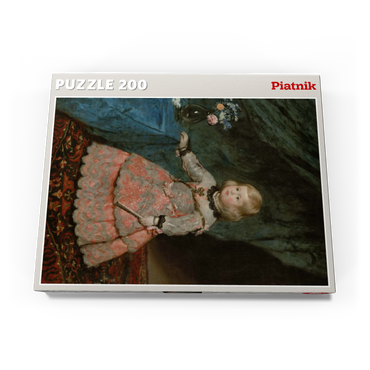 Darstellung des Puzzle Motivs Piatnik: Infantin Margarita Teresa in rosafarbenem Kleid 200 Puzzle Schachtel Ansicht3