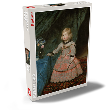 Darstellung des Puzzle Motivs Piatnik: Infantin Margarita Teresa in rosafarbenem Kleid 500 Puzzle Schachtel Ansicht2