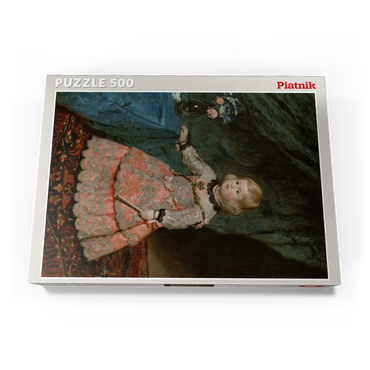 Darstellung des Puzzle Motivs Piatnik: Infantin Margarita Teresa in rosafarbenem Kleid 500 Puzzle Schachtel Ansicht3