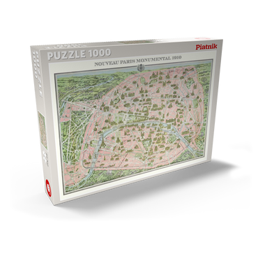 Darstellung des Puzzle Motivs Piatnik: Stadtplan Paris 1910 1000 Puzzle Schachtel Ansicht2