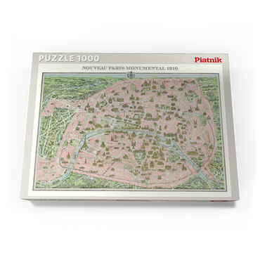 Darstellung des Puzzle Motivs Piatnik: Stadtplan Paris 1910 1000 Puzzle Schachtel Ansicht3