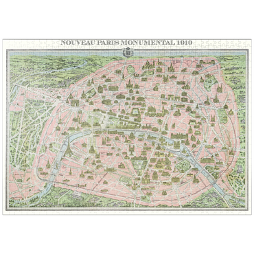Darstellung des Puzzle Motivs puzzleplate Piatnik: Stadtplan Paris 1910 1000 Puzzle