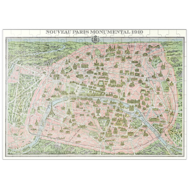 Darstellung des Puzzle Motivs puzzleplate Piatnik: Stadtplan Paris 1910 200 Puzzle
