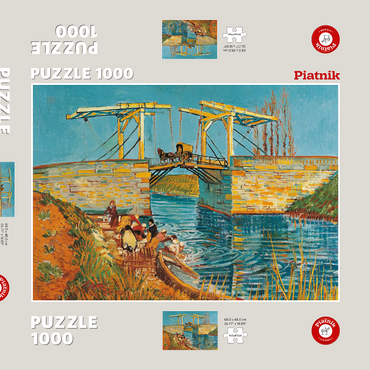 Darstellung des Puzzle Motivs Piatnik: Die Brücke von Langlois in Arles 1000 Puzzle Schachtel 3D Modell