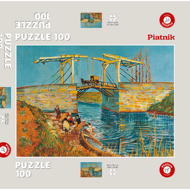 Darstellung des Puzzle Motivs Piatnik: Die Brücke von Langlois in Arles 100 Puzzle Schachtel 3D Modell