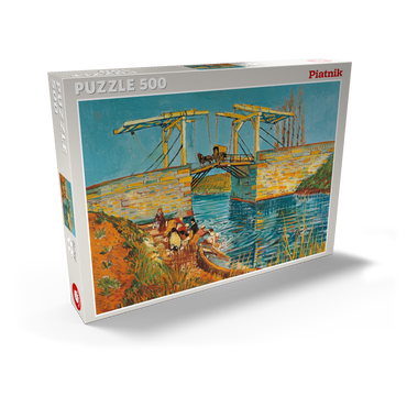 Darstellung des Puzzle Motivs Piatnik: Die Brücke von Langlois in Arles 500 Puzzle Schachtel Ansicht2