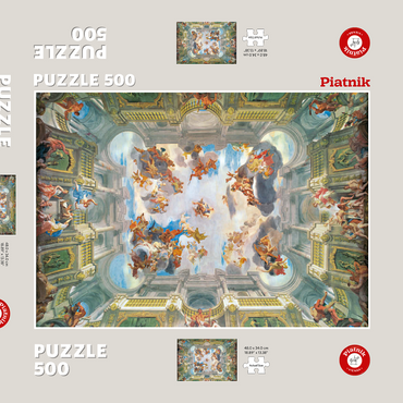 Darstellung des Puzzle Motivs Piatnik: Deeds of Hercules and His Apotheosis 500 Puzzle Schachtel 3D Modell