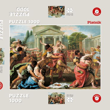 Darstellung des Puzzle Motivs Piatnik: Der Raub der Sabinerinnen 1000 Puzzle Schachtel 3D Modell
