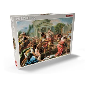 Darstellung des Puzzle Motivs Piatnik: Der Raub der Sabinerinnen 500 Puzzle Schachtel Ansicht2