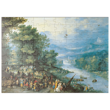 Darstellung des Puzzle Motivs puzzleplate Piatnik: Landschaft mit dem jungen Tobias 100 Puzzle