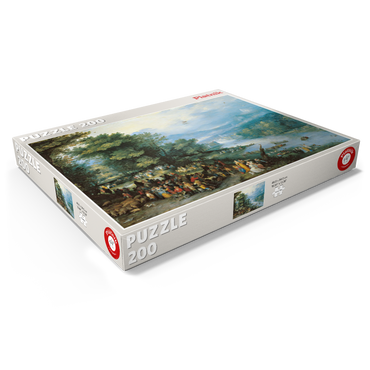 Darstellung des Puzzle Motivs Piatnik: Landschaft mit dem jungen Tobias 200 Puzzle Schachtel Ansicht1