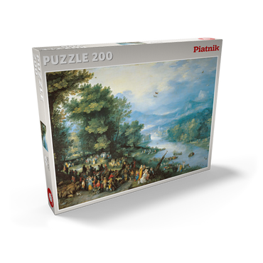 Darstellung des Puzzle Motivs Piatnik: Landschaft mit dem jungen Tobias 200 Puzzle Schachtel Ansicht2