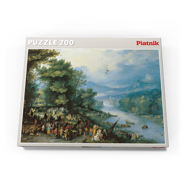 Darstellung des Puzzle Motivs Piatnik: Landschaft mit dem jungen Tobias 200 Puzzle Schachtel Ansicht3