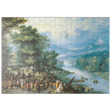 Darstellung des Puzzle Motivs puzzleplate Piatnik: Landschaft mit dem jungen Tobias 200 Puzzle