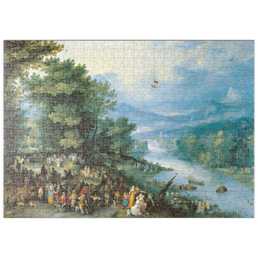 Darstellung des Puzzle Motivs puzzleplate Piatnik: Landschaft mit dem jungen Tobias 500 Puzzle