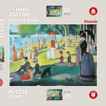 Darstellung des Puzzle Motivs Piatnik: Ein Sonntagnachmittag auf der Insel La Grande Jatte 1000 Puzzle Schachtel 3D Modell
